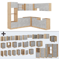 Vicco Cucina angolare completa Calcestruzzo/quercia dorata 237 x 247 cm , PL Rovere