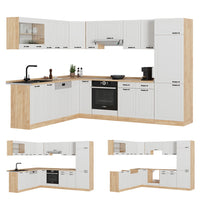 Vicco Cucina angolare completa Casa di campagna bianca/quercia dorata 227 x 287 cm , PL Rovere