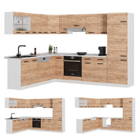 Vicco Cucina angolare completa Quercia dorata/bianco 227 x 287 cm PL Rovere