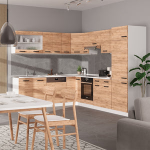 Vicco Cucina angolare completa Quercia dorata/bianco 227 x 287 cm PL Rovere
