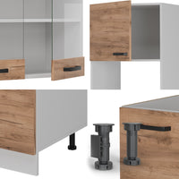 Vicco Cucina angolare completa Quercia dorata/bianco 237 x 247 cm PT Rovere