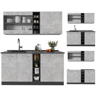 Vicco Cucina completa Calcestruzzo/antracite 160 cm , PL Rovere