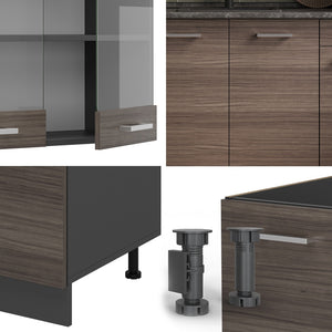 Vicco Cucina monoblocco Grigio nobile/antracite 140 cm , PL Marmo