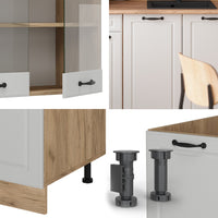 Vicco Cucina monoblocco Casa di campagna bianca/quercia dorata 140 cm , PL Rovere