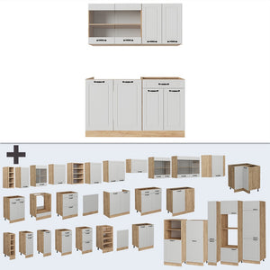 Vicco Cucina monoblocco Casa di campagna bianca/quercia dorata 140 cm , PL Rovere