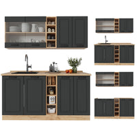 Vicco Cucina completa Antracite casa di campagna/rovere dorato 160 cm , PL Rovere