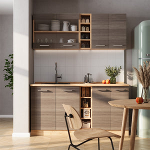 Vicco Cucina completa Grigio nobile/rovere dorato 160 cm , PL Rovere