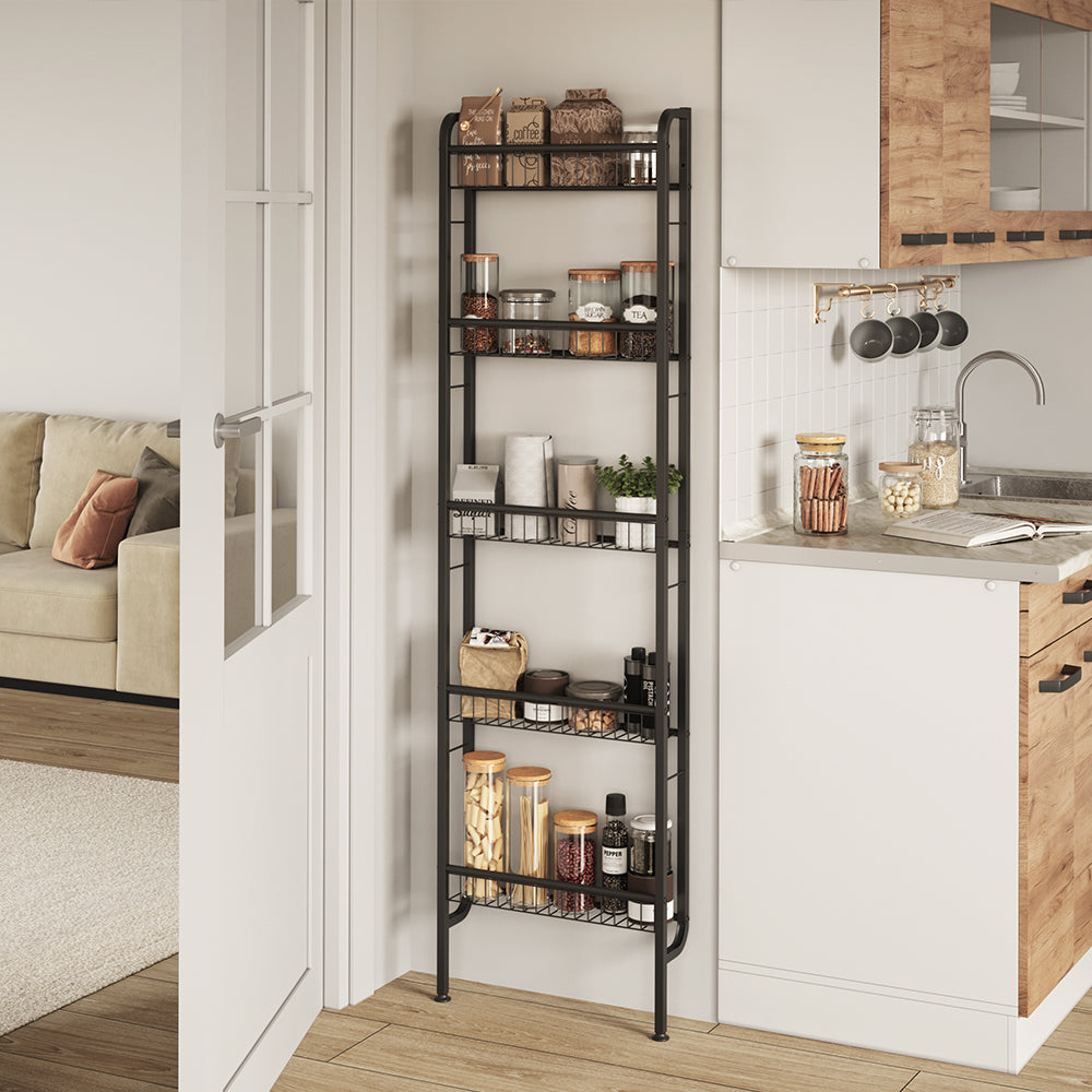 Vicco Scaffale a scala Nero 44.5 x 160 cm con 5 ripiani