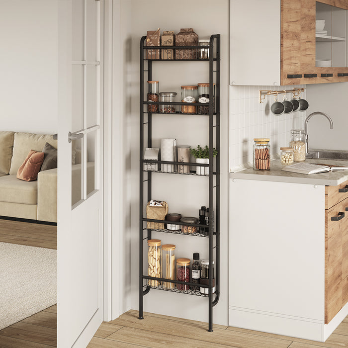 Vicco Scaffale a scala Nero 44.5 x 160 cm con 5 ripiani