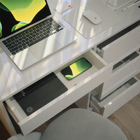 Vicco Scrivania Bianco lucido 90 x 40 cm con cassetti