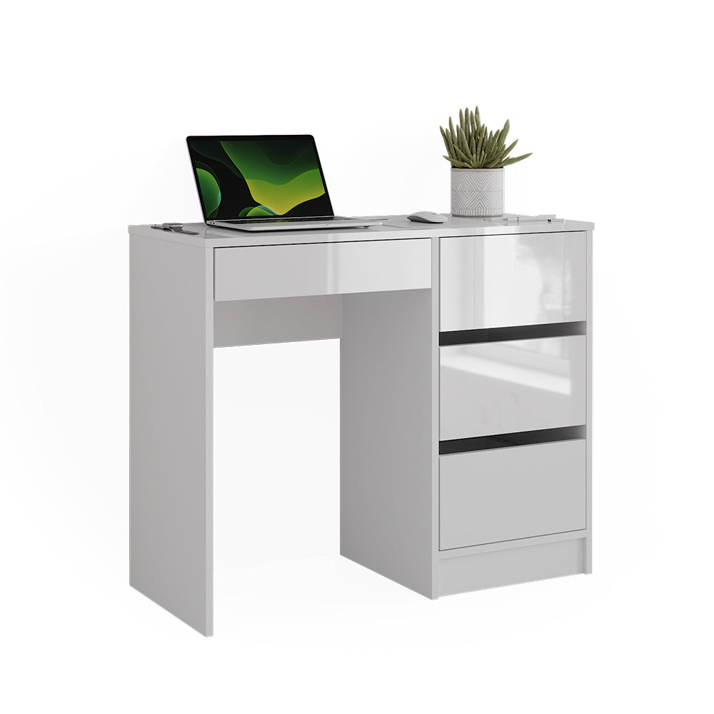 Vicco Scrivania Bianco lucido 90 x 40 cm con cassetti