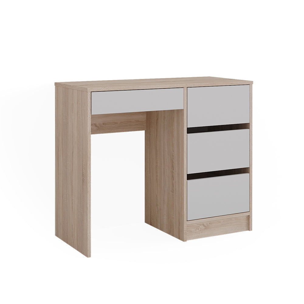 Vicco Scrivania Bianco/Sonoma 90 x 40 cm con cassetti