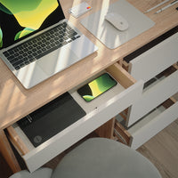 Vicco Scrivania Bianco/Sonoma 90 x 40 cm con cassetti