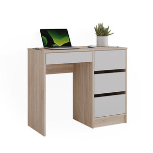 Vicco Scrivania Bianco/Sonoma 90 x 40 cm con cassetti