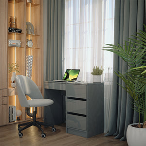 Vicco Scrivania Grigio lucido 90 x 40 cm con cassetti