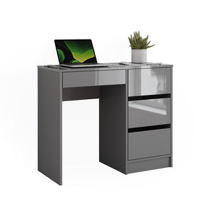 Vicco Scrivania Grigio lucido 90 x 40 cm con cassetti