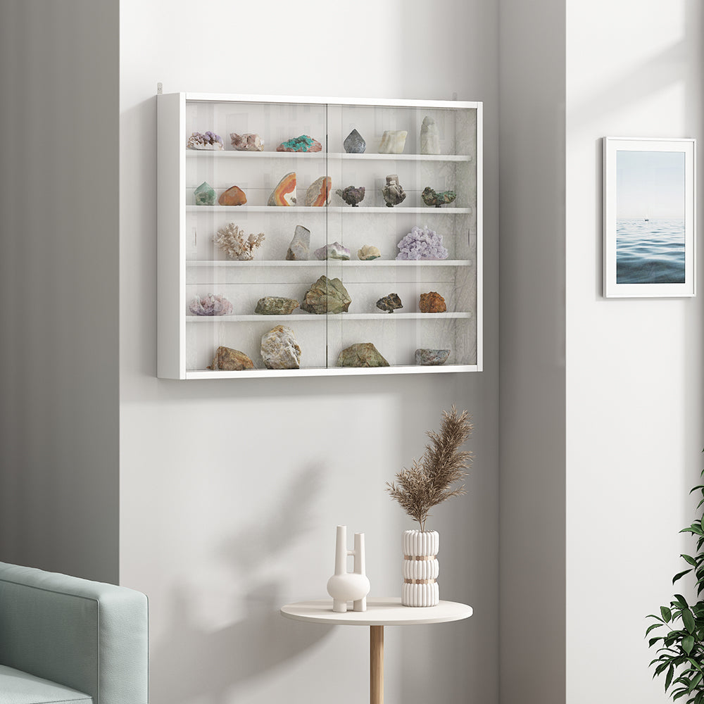 Vicco Vetrina a parete Bianco Con 4 ripiani