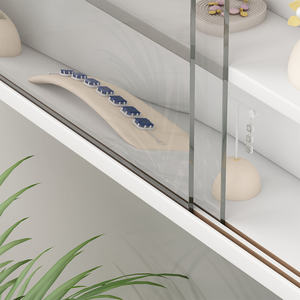 Vicco Vetrina a parete Bianco Con 4 ripiani