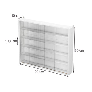 Vicco Vetrina a parete Bianco Con 4 ripiani