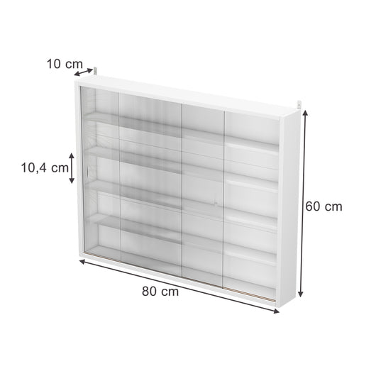 Vicco Vetrina a parete Bianco Con 4 ripiani