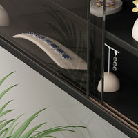 Vicco Vetrina a parete Nero Con 4 ripiani