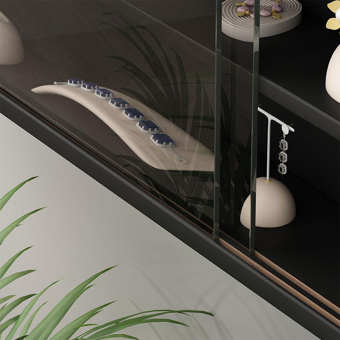 Vicco Vetrina a parete Nero Con 4 ripiani