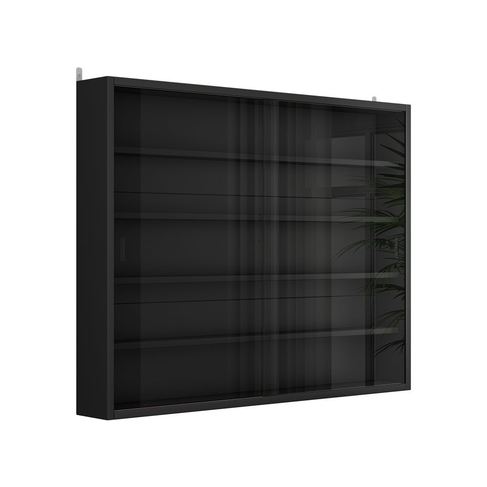 Vicco Vetrina a parete Nero Con 4 ripiani