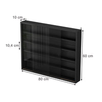 Vicco Vetrina a parete Nero Con 4 ripiani