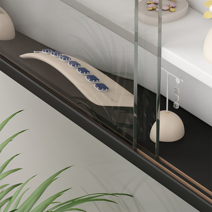 Vicco Vetrina a parete Nero/bianco Con 4 ripiani