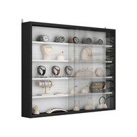 Vicco Vetrina a parete Nero/bianco Con 4 ripiani