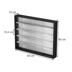 Vicco Vetrina a parete Nero/bianco Con 4 ripiani