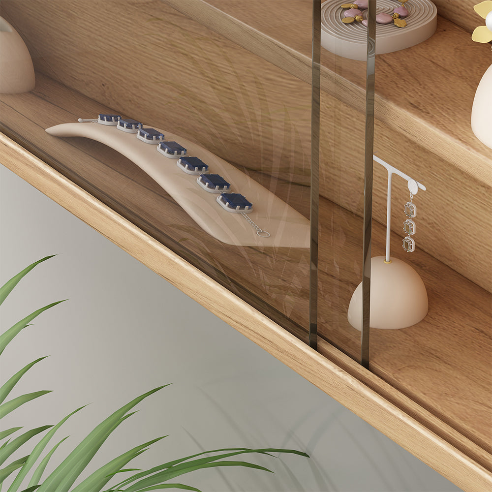 Vicco Vetrina a parete Sonoma Con 4 ripiani