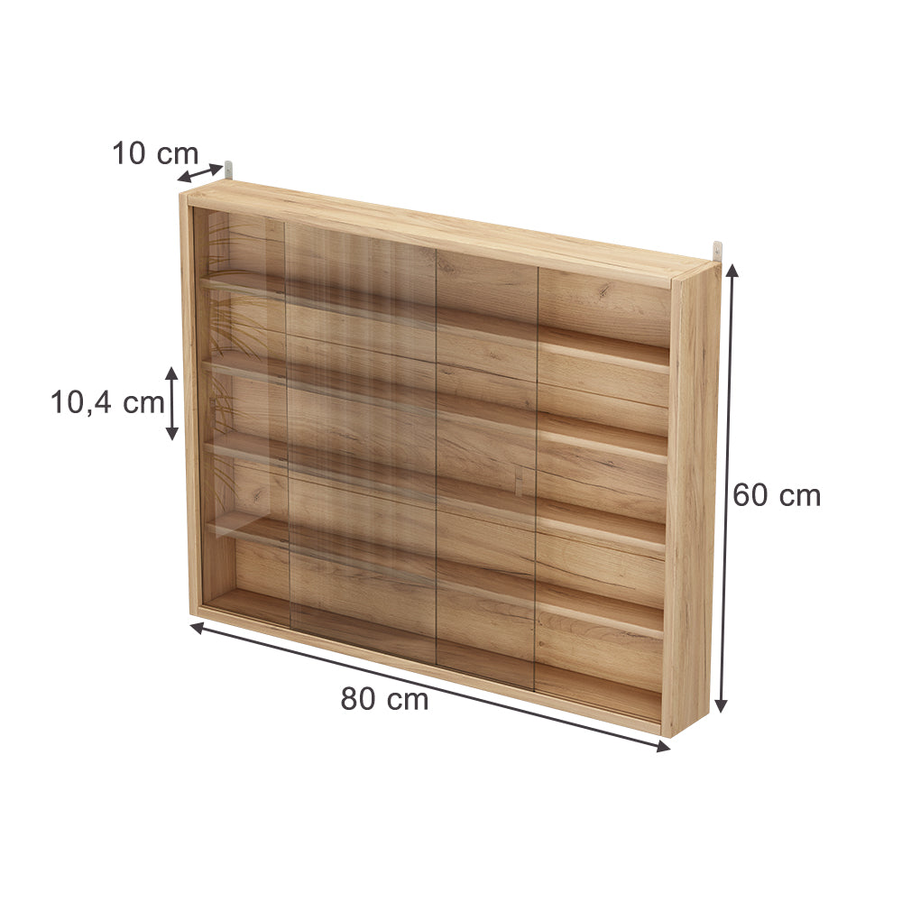 Vicco Vetrina a parete Sonoma Con 4 ripiani