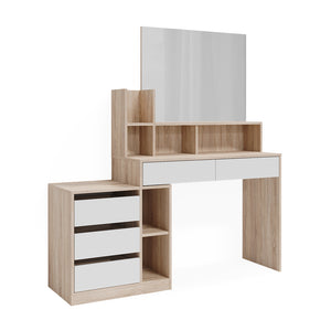 Vicco Scrivania Bianco/Sonoma 139.8 x 40 cm con cassetti