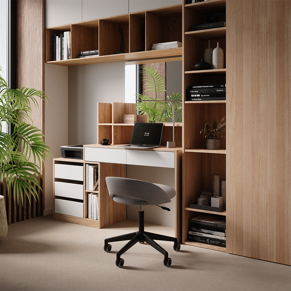 Vicco Scrivania Bianco/Sonoma 139.8 x 40 cm con cassetti