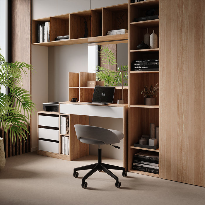 Vicco Scrivania Bianco/Sonoma 139.8 x 40 cm con cassetti