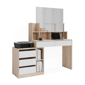 Vicco Scrivania Bianco/Sonoma 139.8 x 40 cm con cassetti