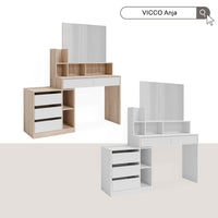 Vicco Scrivania Bianco/Sonoma 139.8 x 40 cm con cassetti