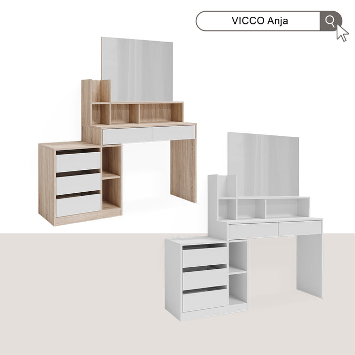 Vicco Scrivania Bianco/Sonoma 139.8 x 40 cm con cassetti