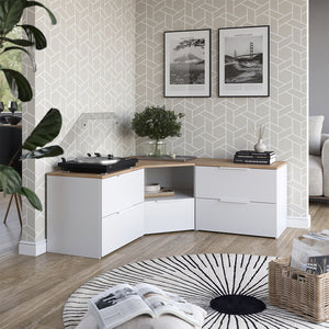 Vicco Parete attrezzata soggiorno Bianco/Sonoma 3 parti