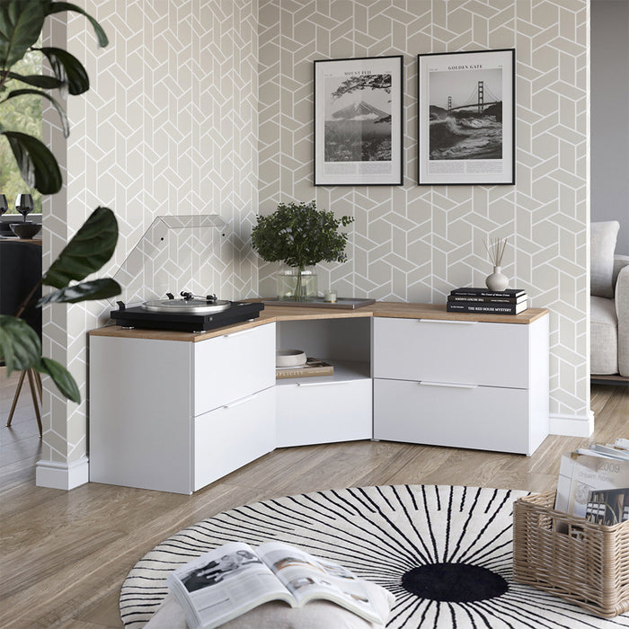 Vicco Parete attrezzata soggiorno Bianco/Sonoma 3 parti