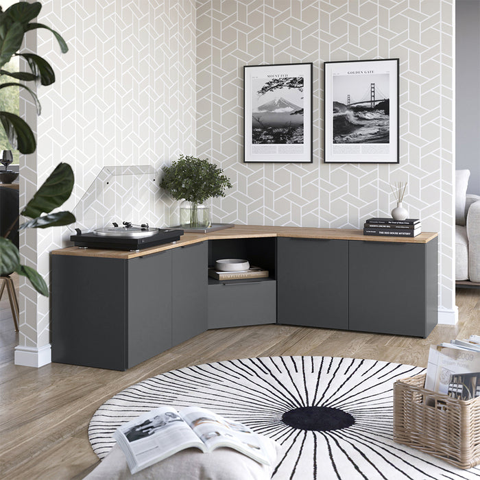 Vicco Parete attrezzata soggiorno Antracite/Sonoma 3 parti