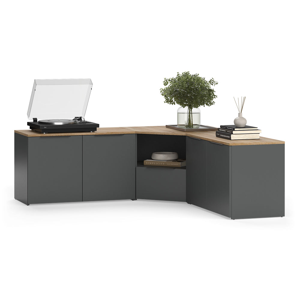 Vicco Parete attrezzata soggiorno Antracite/Sonoma 3 parti