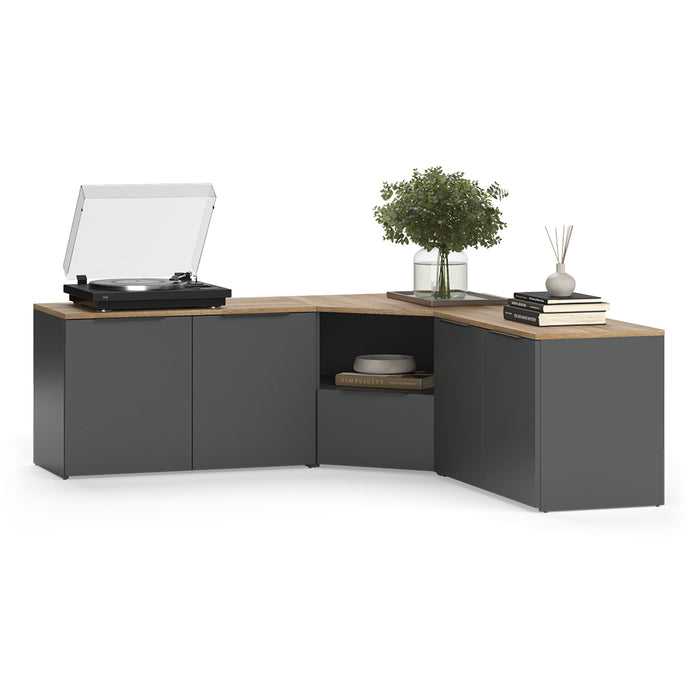 Vicco Parete attrezzata soggiorno Antracite/Sonoma 3 parti