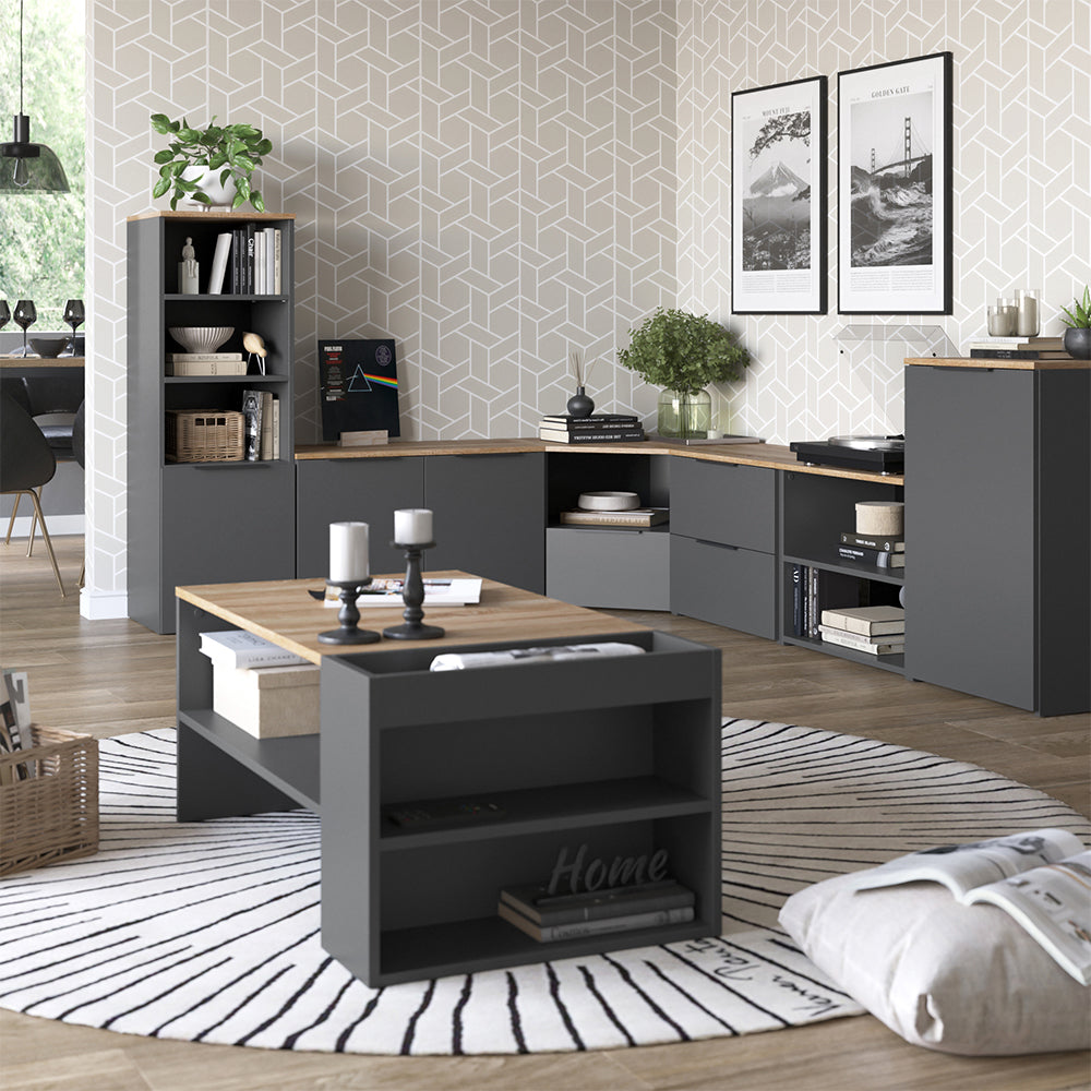 Vicco Parete attrezzata soggiorno Antracite/Sonoma 3 parti