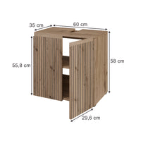 Vicco Mobile sottolavabo per bagno Artigiano 60 x 58 cm 2 vani portaoggetti