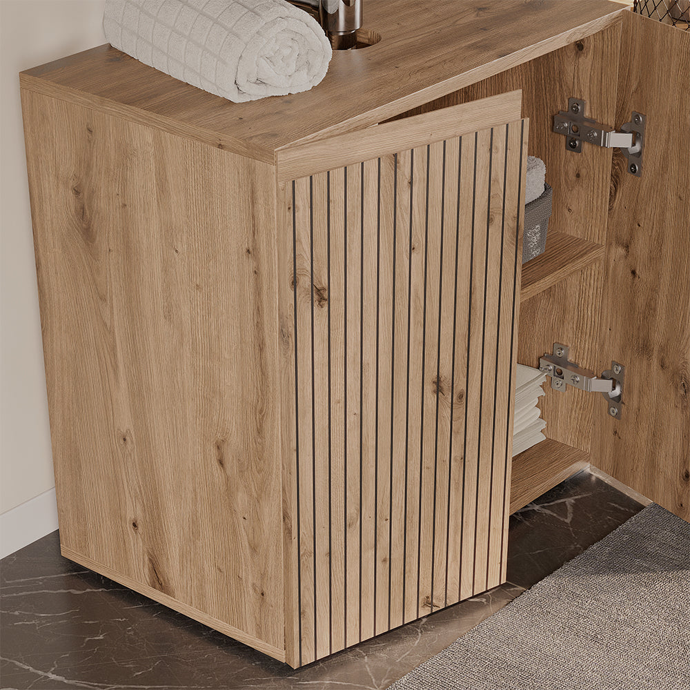 Vicco Mobile sottolavabo per bagno Artigiano 60 x 58 cm 2 vani portaoggetti