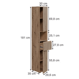 Vicco Armadio per il bagno Artigiano 30 x 181 cm con 2 porte