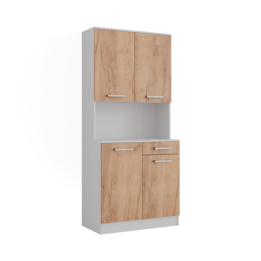 Vicco Buffet da cucina Rovere bianco/dorato 83.6 x 188.5 cm con 4 porte e 1 cassetto