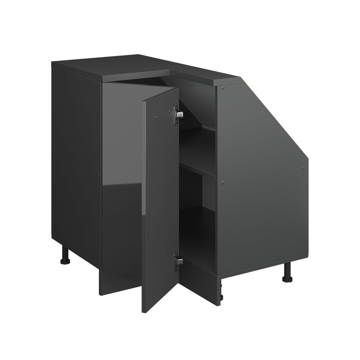 Vicco Mobile cucina angolare per sottotetto Antracite lucido 75.6 cm con 1 porta